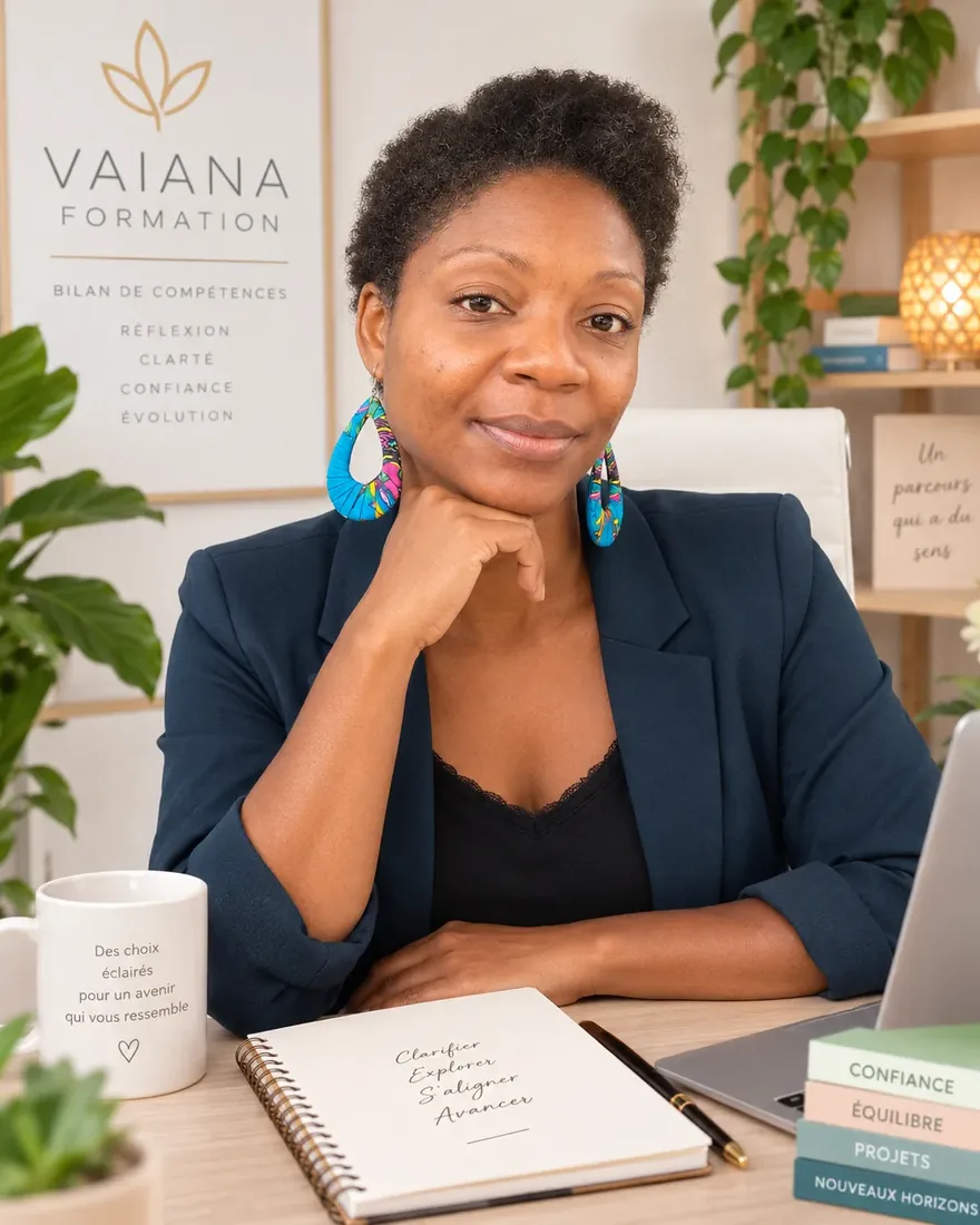 Marie-France Achio, fondatrice de Vaiana Formation, dans son bureau à Trois-Bassins